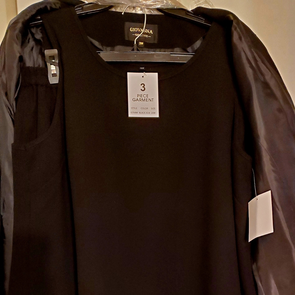 Giovanna Signature black 3pc women's suit 20w - jacket, cami, and skirt
